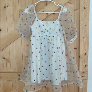 Floral Sheer Overlay Dress